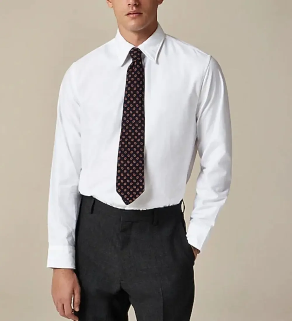 J.Crew Slim Fit Bowery Wrinkle-Free Dobby Dress Shirt Mens XL White Point Collar